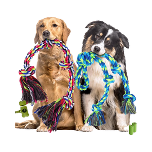 Heavy Duty Cotton <strong>Dog</strong> Chew Toys Tough Tug Rope for Aggressive Chewers Durable 3 <strong>Supplies</strong> Included for <strong>Large</strong> Small <strong>Dogs</strong> - Product Image 1