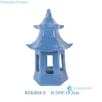 RZKR68-EFGHIJKLM Objets en céramique de couleur unie bleu, violet, blanc, vert, statues de pagode, décoration de table