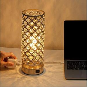 LED Modern dokunmatik Bdroom başucu lambası kısılabilir USB şarj göz koruması yaratıcı tasarım lüks kristal masa lambası - Product Image 4