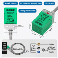 Capteur de Proximité Inductif Carré HUCHDQ Direct Usine PS-05N PS-05P PL-05N PL-05P, Distance 5mm, 10-30VDC, PNP NPN NO NC