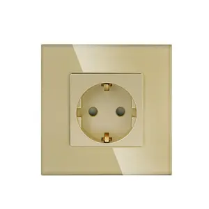 High Quality Toughed Glass Frame Schuko Socket 16A Euro Classic Europe Socket CE CB ROHS EAC