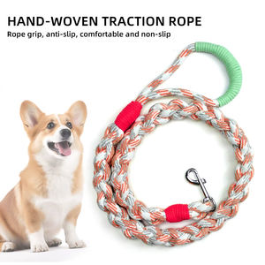 Laisse pour chien en corde tressée en PVC et polyester de luxe assortie aux couleurs, résistante à l'eau, solide, pour petits et grands chiens - Product Image 2