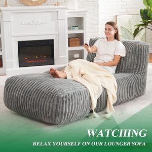 Modern Casual <strong>Single</strong> Reclining Soft Convertible <strong>Sofa</strong> <strong>Bed</strong> for Living Room Faux Rabbit Fur Compression <strong>Sofa</strong> - Product Image 1