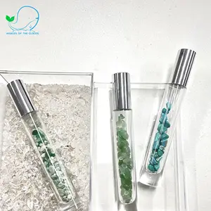 Hot Sales 10ml Crystal Roll On Bottle Gemstone Perfume Bottle Glass Essential Oil Crystal Roller Ball Bottle