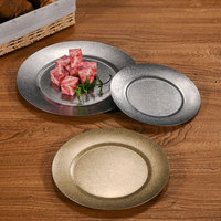 Assiette à dessert épaisse de style japonais Yolecen, luxe léger rétro, en acier inoxydable, pour steak occidental, usage commercial