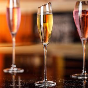 Copa de Cristal para el Hogar, Copa Biselada para Bodas, Copa Creativa de Tubo Recto para Vino Espumoso, Estilo Minimalista Comercial, 210 ml - Product Image 4