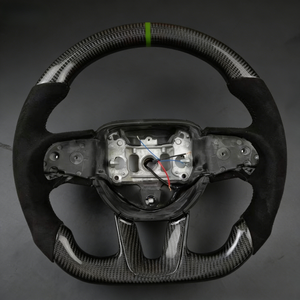 Volante de Coche Personalizado de Alta Calidad para <span class=keywords><strong>Dodge</strong></span> <span class=keywords><strong>Challenger</strong></span> SXT RT SRT GT Hellcat, Volante de Fibra de Carbono y Alcántara - Product Image 2