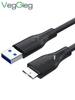 Câble VegGieg USB3.0 a vers Micro B 5 Gbps Super Speed OFC avec noyau en cuivre pur pour un transfert de données stable