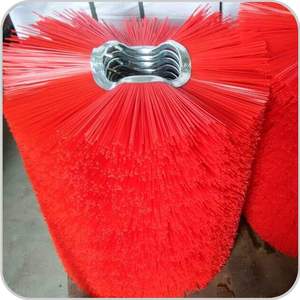 <span class=keywords><strong>Brosse</strong></span> à disque de déneigement à poils en poly rouge de 520mm de diamètre pour l'industrie et le bricolage Support OEM personnalisé pour le nettoyage des routes - Product Image 1