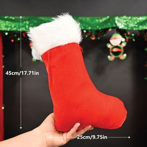Christmas Decoration New Year Eve Christmas Gift Bag Party Decoration Hanging Plush Christmas Stocking Socks With <b>Custom</b> Logo - Product Image 2