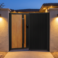 Porte de cour battante moderne en alliage d'aluminium, porte d'entrée de villa, porte de jardin, petite porte extérieure, porte double électrique, couleur unie