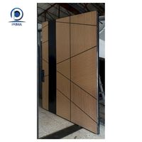Puerta de Entrada Moderna de Acero Inoxidable con Cerradura Inteligente para Casas de Lujo, Uso en Exteriores y Salas de Estar