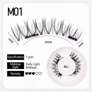 <span class=keywords><strong>Faux</strong></span> <span class=keywords><strong>cils</strong></span> magnétiques 3D synthétiques doux semi-faits à la main, réutilisables, format voyage, 2 paires avec pinces - Product Image 1