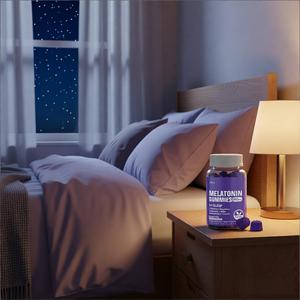 Gomitas de Melatonina con Magnesio, GABA y Cúrcuma con Sabor <span class=keywords><strong>a</strong></span> Uva para el Sueño, Relajación Nocturna y Bienestar en Adultos (No apto para Niños) - Product Image 5
