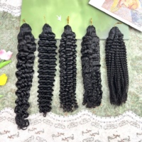 Extensiones de Cabello de Ganchillo One Donor Miracle Knots, Cabello Virgen 100% Grado 12A, Trenzas de Cabello Humano Rizado Estilo Boho