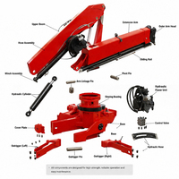 Mini-grue articulée portable de 8 tonnes, grue à bras articulé pliable avec télécommande sans fil