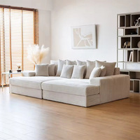 2026 OEM Ensemble de canapés de salon de luxe moderne pour la maison, en tissu velours côtelé, compressé sous vide, avec fonction lit