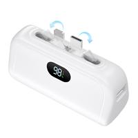 Mini Banco de Energía Portátil de 5000mAh con Carga Rápida Bidireccional de Emergencia, Pantalla LED y Función de Soporte para Uso en Exteriores