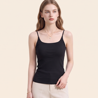 A499F Débardeur thermique chaud pour femme avec soutien-gorge intégré, sans manches, sous-vêtement thermique pour robe pull, usage quotidien, effet amincissant