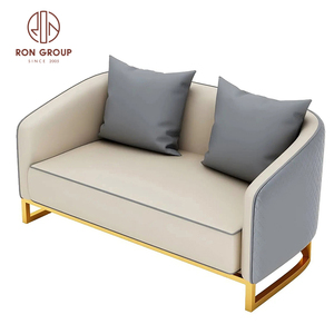Ensemble de meubles de salle à manger moderne, table ronde en marbre avec base creuse dorée et quatre fauteuils gris pour café - Product Image 6