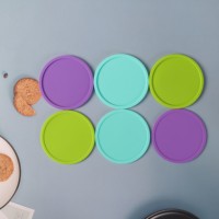Tapis de tasse rond en Silicone, dessous de verre, antidérapant, isolant, support pour boisson chaude, accessoires de cuisine à domicile, 1 pièce