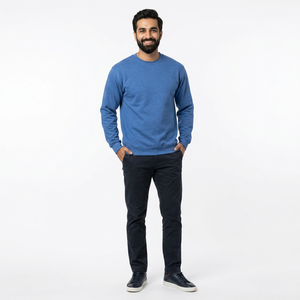 Sudadera Unisex de Algodón Oversize Estilo Urbano para Hombre, Sudadera Bordada 100% Algodón para Invierno, Sudadera Lisa Económica - Product Image 1