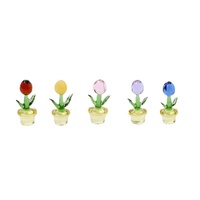 Adorable mini-cactus en verre, figurine de cactus miniature artisanale pour bureau, voiture et maison