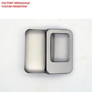 * Factory Wholesale L88 *W60 *H20mm custom small metal tin with window tins packaging boxes