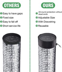 2 pezzi accessori per tende <span class=keywords><strong>da</strong></span> coltivazione in metallo 6 \ "filtro per condotti antipolvere con fascia elastica e fibbia fissa per forniture <span class=keywords><strong>da</strong></span> <span class=keywords><strong>giardino</strong></span> per la cura delle piante - Product Image 3
