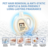 Détergent liquide professionnel anti-statique pour l'élimination des poils d'animaux, formule anti-adhérence des poils pour propriétaires de chiens et de chats