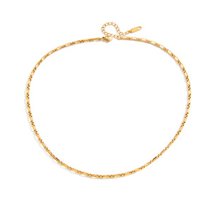 Geometric Line 18K Gold Stainless Steel <b>Chain</b> Necklace for Women Everyday Wear - Product Image 5