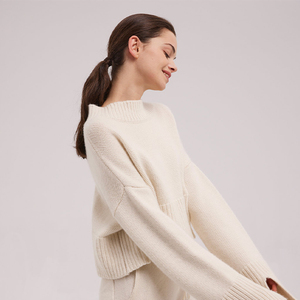 <span class=keywords><strong>Ensemble</strong></span> de pyjama en cachemire pour femme, <span class=keywords><strong>pantalon</strong></span> et pull, avec pull en cachemire à col rond pour femme - Product Image 5