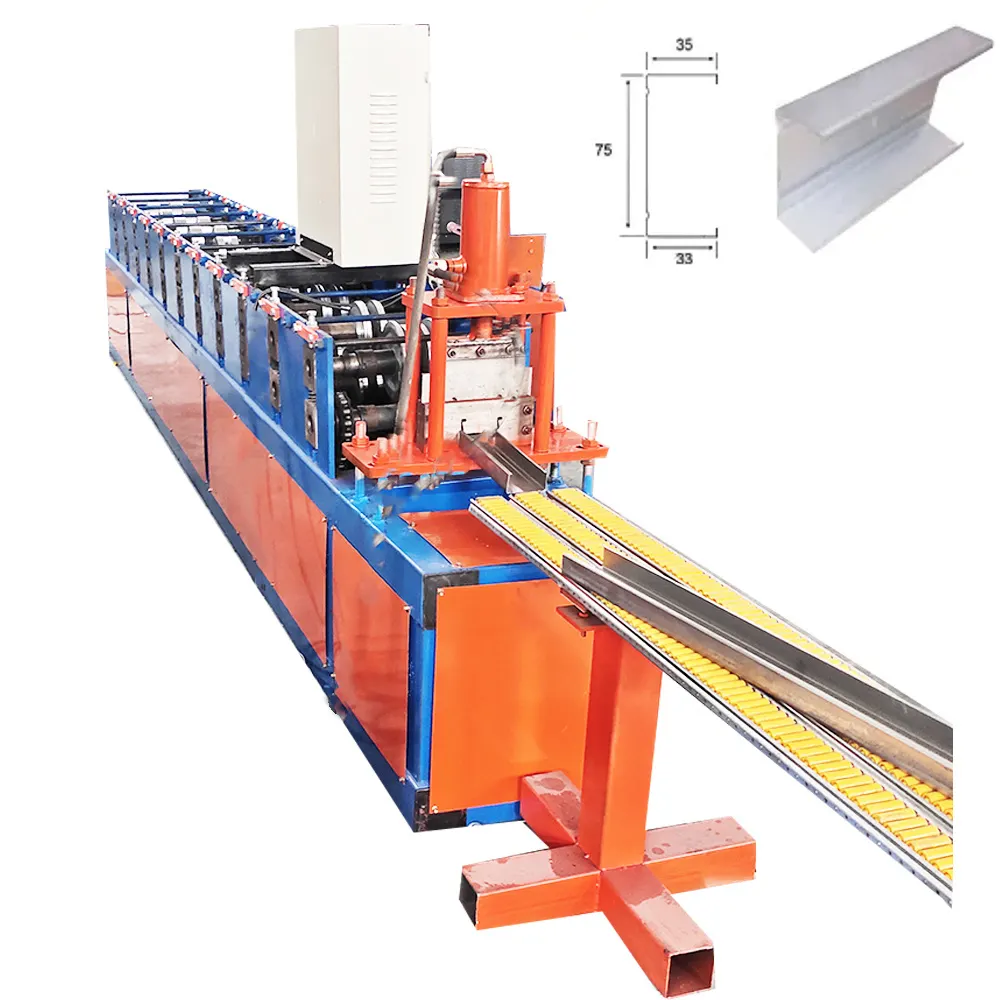 Automatische Trockenbau-Lichtstärke Stahldach blech Decken kanal profil C Bolzen walzen form maschine CZ Pfetten form maschinen