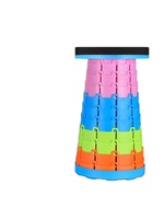 Tabouret pliable portable réglable en hauteur, léger, en plastique, pour la randonnée, le camping, la pêche, l'attente en extérieur