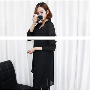 Women's Long Sleeve Chiffon Sun Protection Shirt Upf 50 Anti Uv Mid Length Base Layer Clothing For Outdoor Wear - Product Image 4