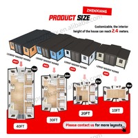 Casa Modular Plegable de 20 pies/40 pies, Casa Prefabricada Móvil de 2/3 Dormitorios, Casa Contenedor Expandible de Lujo de 2/3 Dormitorios