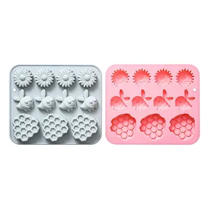 Honeycomb Bee Daisy Theme Silicone <b>Cake</b> <b>Molds</b> Food-Grade Reusable Cute Silicone Magnetic Chocolate, Candy & Ice DIY <b>Mold</b> - Product Image 1