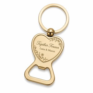 Apribottiglie in metallo a forma di cuore personalizzati all'ingrosso per bomboniere di matrimonio, ecologici, antiruggine, con controllo qualità garantito. - Product Image 1