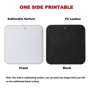 批发方形和圆形升华PU皮革空白杯垫饮茶咖啡杯 - Product Image 5