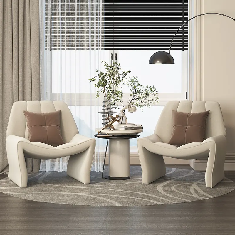 Design Lounge Wohnzimmer Massivholz Rattan Korb weide tan Leder Akzent Sofa Retro Wohnzimmer Stühle Set