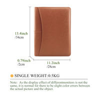 Mayorista Cartera con Cremallera Padfolio Carpeta Carpetas Logotipo Personalizado A4 Carpeta PU Cuero Simple Cartera Organizador