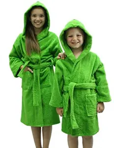 100% katoenen badstof hoge kwaliteit kids hooded badjas