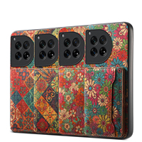Fleur florale de luxe pour OnePlus 12 étui porte-cartes à rabat béquille téléphone portable étuis en cuir PU pour OnePlus 12R 11 11R