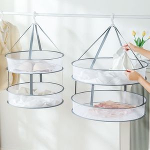 2 Layer Flat Drying <b>Rack</b> with a Clothesline Foldable Mesh Dry <b>Rack</b> for Clothes Socks Sweater Underwear - Product Image 4