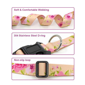 Adjustable Floral Pet Collar with Black Buckle and Metal <b>Ring</b> for Small Dogs <b>Cats</b> Spring Style Cute Design - Product Image 4