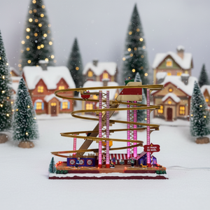 Décoration de Noël en plastique, montagnes russes musicales à LED, artisanat, cadeaux de Noël, ornement de village de Noël - Product Image 2
