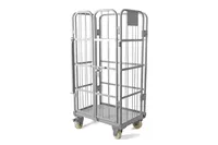 Kainan Chariot à cage roulante pour centre logistique en acier à 4 côtés avec fil pliable et cadre en Z personnalisé pour supermarché