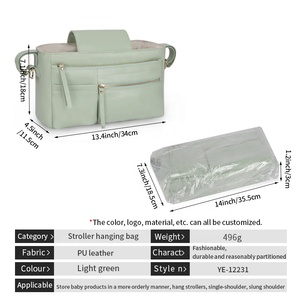 Sac de rangement universel léger pour poussette, organisateur de poussette antidérapant avec housse et porte-gobelet isotherme - Product Image 2