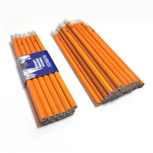Crayon en bois HB de couleur jaune naturel populaire, pas cher, avec gomme, pour étudiants - Product Image 1