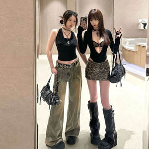 La tendencia OEM debe tener pantalones vaqueros desgastados degradados con <span class=keywords><strong>piernas</strong></span> sueltas y anchas para crear un estilo informal y fresco - Product Image 3